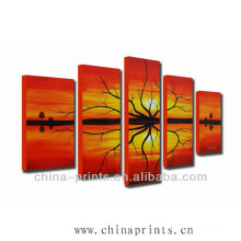 Group Lake Landscape Oil Painting Modern Abstract Art Work for Home Decoration